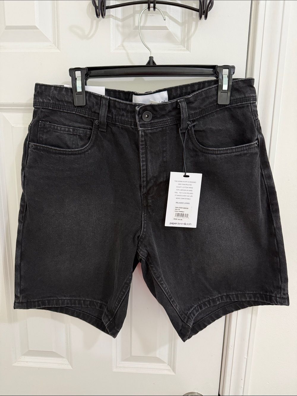 Paper Denim & Cloth Men's Black Washed Jean Shorts Size 30 NWT